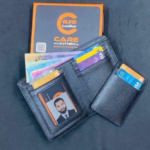 Care Leather Short Wallet SW15B (Black)